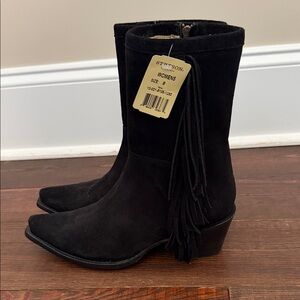 Stetson Women's Black Fringe Heeled Boots